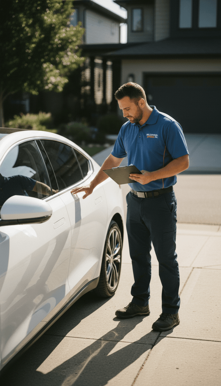 Transport driver completing delivery verification process